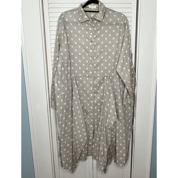 Krista Larson Taupe Polka-dot Pinwheel Dress, One Size - Picture 6 of 6